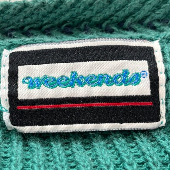 Weekends Teal vintage sweater XL  Lot J - Picture 5 of 8